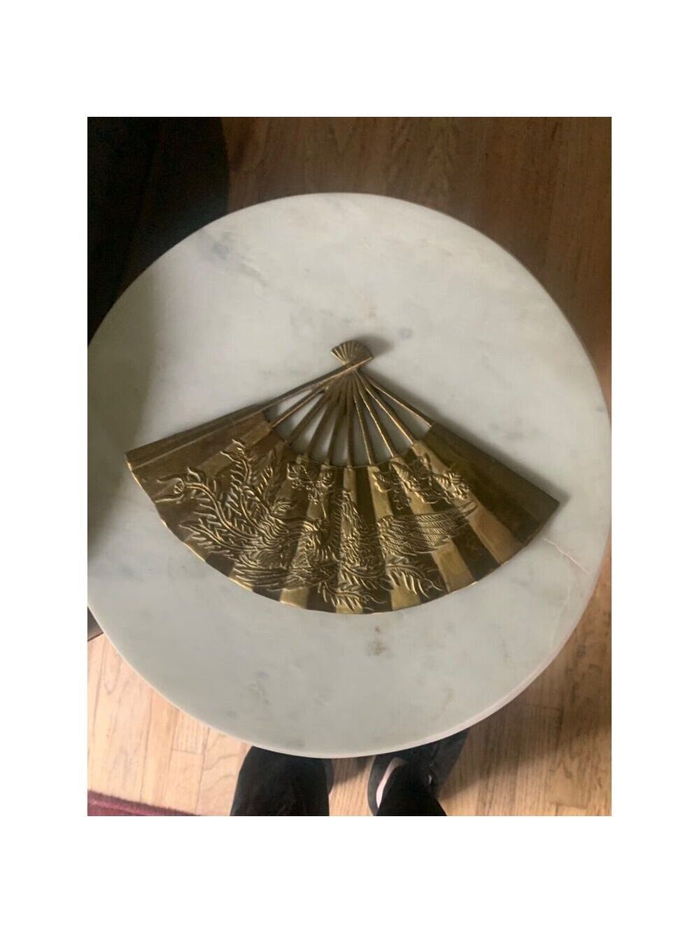solid brass fan etched brand Enesco